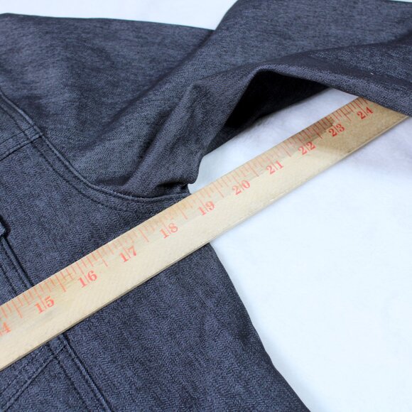 GUESS Black Denim Jacket with Animal Print Trim - Picture 10 of 12